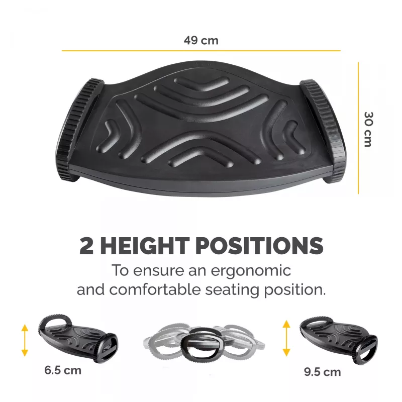 Fellowes Smart Suites kāju balsts zem galda - ergonomisks kāju atbalsts melnā krāsā