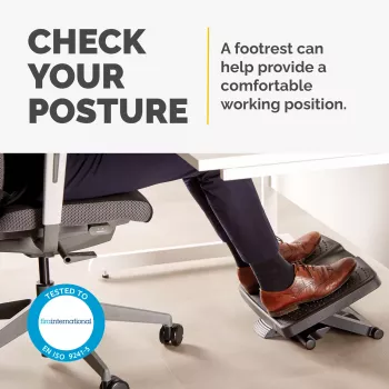 Fellowes Professional Series kāju balsts - regulējams augstums, masāžas virsma, melns