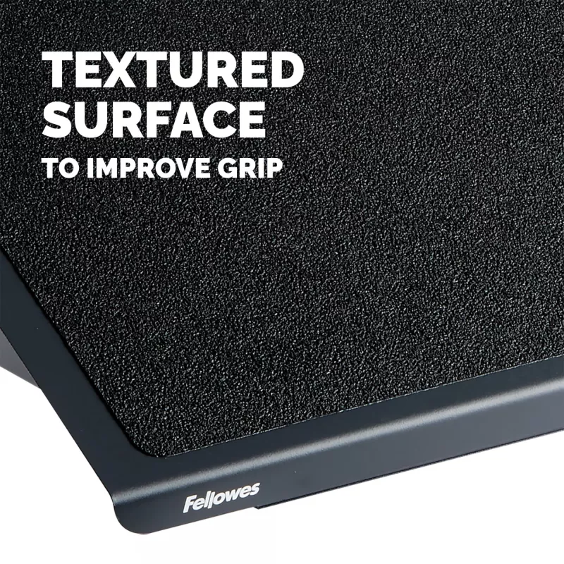 Fellowes Professional Series kāju balsts zem galda - ergonomisks kāju balsts ar 3 augstuma regulējumiem un neslīdošu virsmu - melns