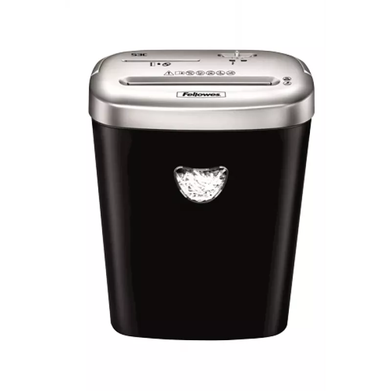 Fellowes 53C papīra smalcinātājs, šķērsgriezuma smalcināšana, 22 cm, melns