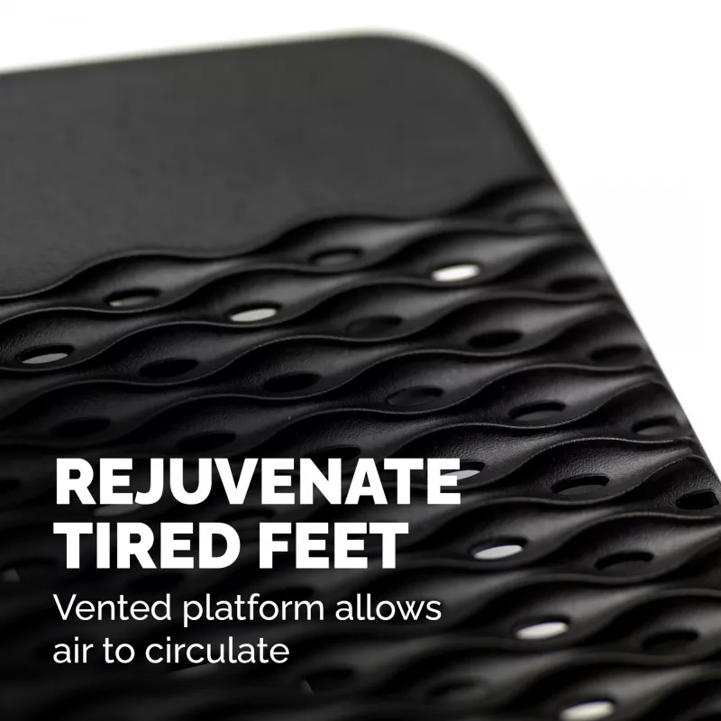 Fellowes Refresh regulējams kāju balsts - ergonomisks kāju atbalsts ar 2 augstuma regulējumiem un masāžas virsmu - melns
