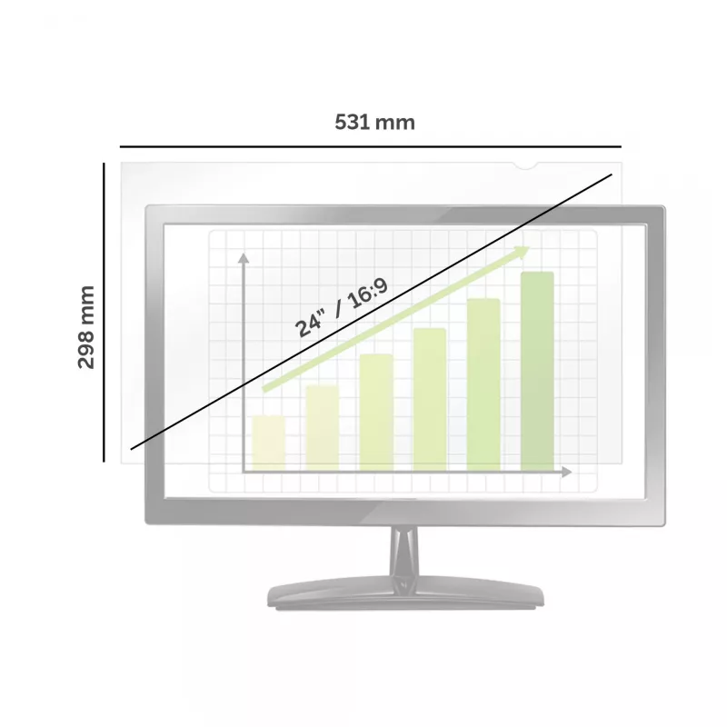Fellowes PrivaScreen 61 cm (24 collu) monitora privātuma filtrs bez rāmja
