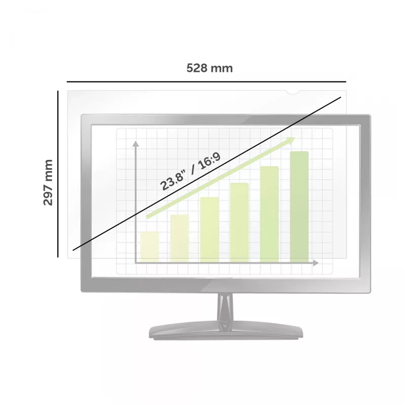 Fellowes 4816901 privātuma filtrs 60.5 cm (23.8 collu) monitoram, bezrāmja displeja privātuma filtrs