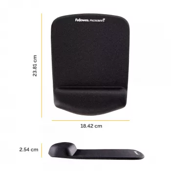 Fellowes PlushTouch peles paliktnis ar plaukstas balstu, neslīdoša gumijas pamatne un antibakteriāla aizsardzība, melns