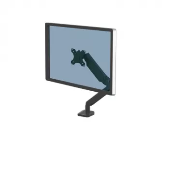 Fellowes Platinum Series Monitora roka - Monitora stiprinājums 8KG 40 collu ekrāniem - Regulējams galda monitora stiprinājums - Slīpums 45°, pagrieziens 180°, šūpošana 360°, rotācija 360°, VESA 75x75/100x100 - Melns