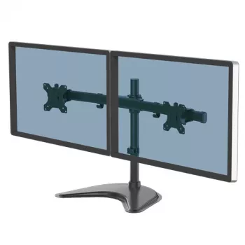 Fellowes Seasa Divu Monitoru Statīvs - Brīvi stāvošs Monitora Turētājs 8KG 27 collu Ekrāniem - Ergonomiski Regulējams Monitora Turētājs - Slīpums 45° Pagrieziens 120° Rotācija 360°, VESA 75 x 75/100 x 100 - Melns