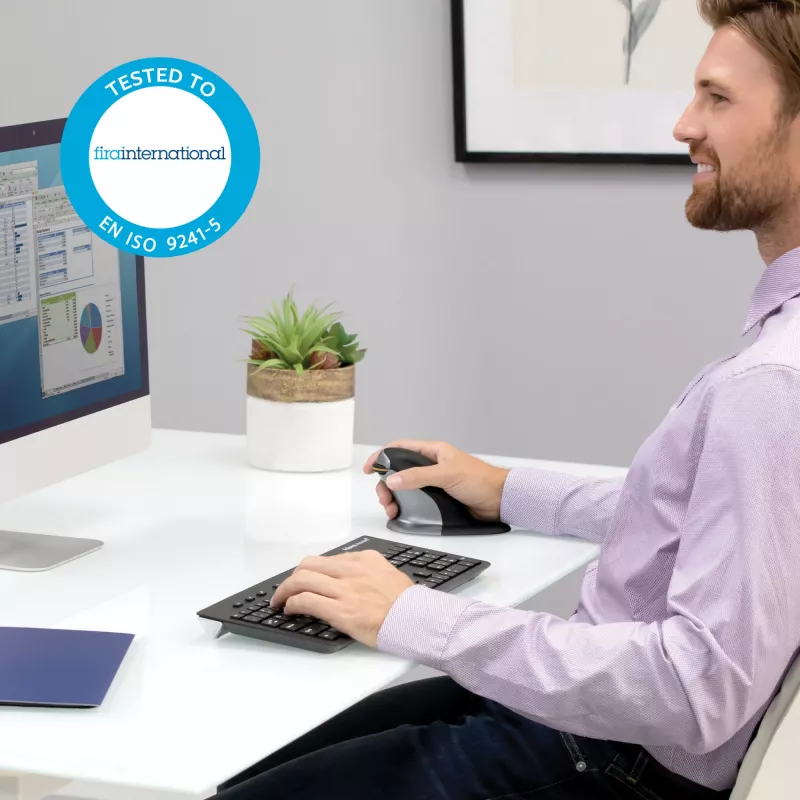 Fellowes 9894501 vertikālā pele ambidekstra RF bezvadu lāzera 1200 DPI