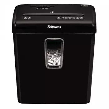 Fellowes Powershred P-30C papīra smalcinātājs, šķērsgriezums, 22 cm, melns