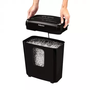 Fellowes Powershred 6M papīra smalcinātājs, mikrošķiedras griešana, melns