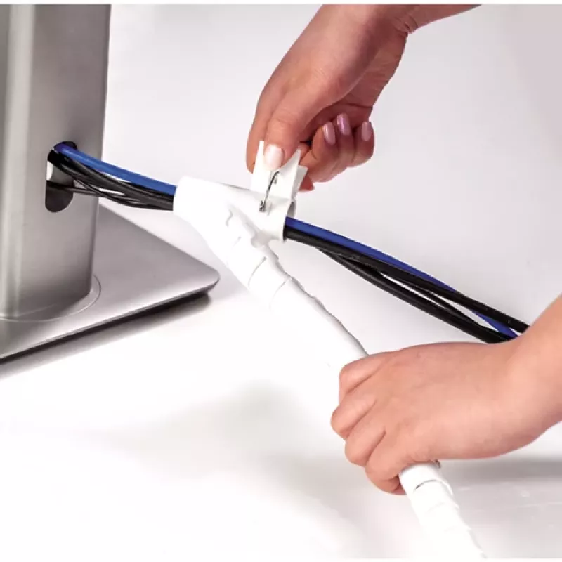 Fellowes CableZip grīdas kabeļa elastīgā caurule Balta 1 gab.