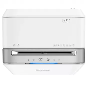 Fellowes LX Series Powershred LX21 mikrošķiedru papīra smalcinātājs, pelēks, balts