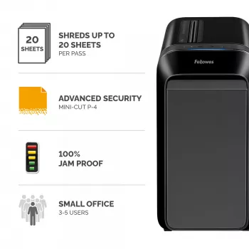 Fellowes LX Series Powershred LX220 papīra smalcinātājs 65 dB Melns