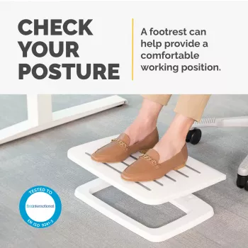 Fellowes Hana LT kāju balsts zem galda - ergonomisks kāju atbalsts birojam un mājām - balts