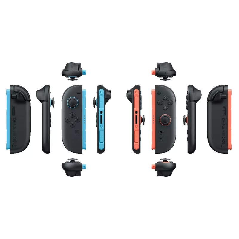 Nintendo Joy-Con 2 (L)/(R) Gaiši Zils/Gaiši Sarkans, Džoistiks, Nintendo Switch 2, Uzņemšanas poga, D-pad, Sākuma poga, Analogais / Digitālais, Bezvadu, Bluetooth