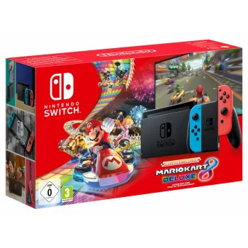 Nintendo Switch + Mario Kart 8 Deluxe portatīvā spēļu konsole 15.8 cm (6.2 collu) 32 GB Skārienekrāns Wi-Fi Melns, Zils, Sarkans