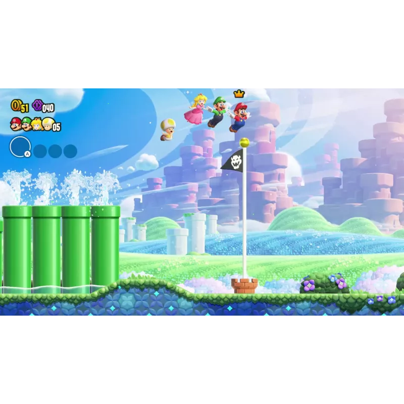 Nintendo Super Mario Bros. Wonder Standarta izdevums (vācu, holandiešu, angļu, spāņu, franču, itāliešu, japāņu, korejiešu, portugāļu, krievu) Nintendo Switch