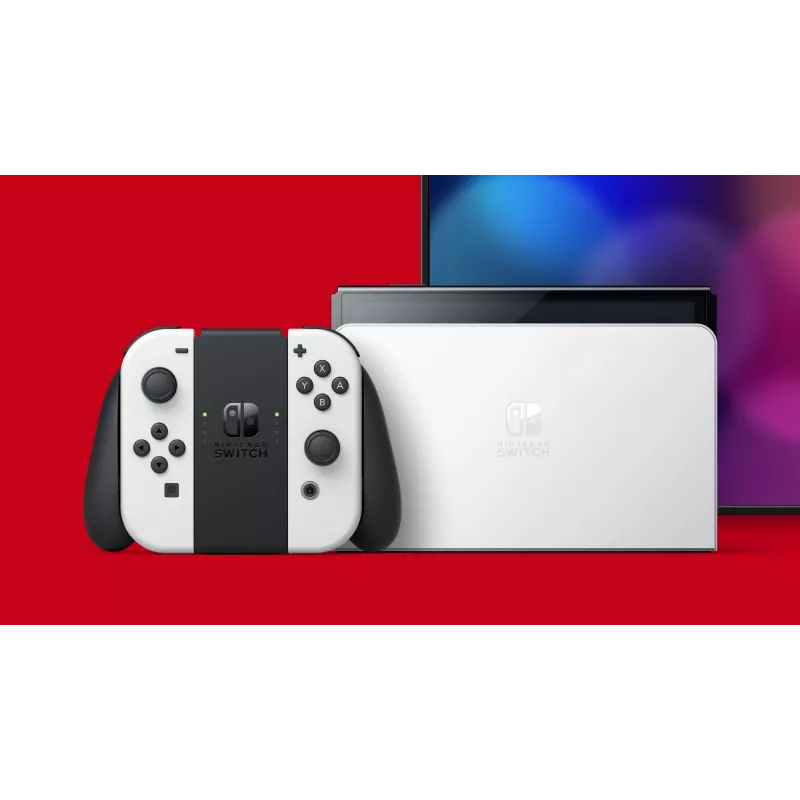 Nintendo Switch OLED pārnēsājama spēļu konsole 17,8 cm (7 collas) 64 GB Skārienekrāns Wi-Fi Melns, Balts