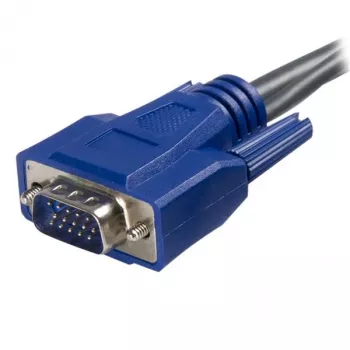 StarTech.com 6 pēdu īpaši plāns USB VGA 2-in-1 KVM kabelis, 1,8 m, Melns, VGA, USB A + VGA, Tēviņš/Tēviņš, 189 g
