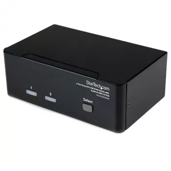 StarTech.com 2 Portu Divkāršā DVI USB KVM Slēdzis ar Audio un USB 2.0 Hubu