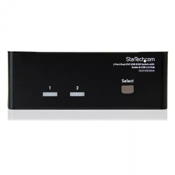 StarTech.com 2 Portu Divkāršā DVI USB KVM Slēdzis ar Audio un USB 2.0 Hubu