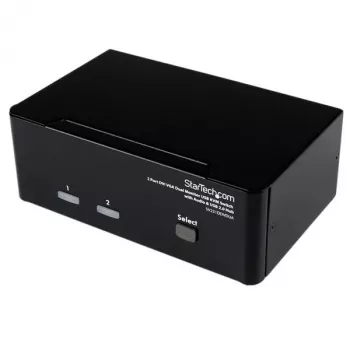 StarTech.com 2 portu DVI VGA divu monitoru KVM slēdzis USB ar audio un USB 2.0 centrmezglu