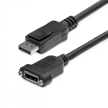 StarTech.com 3 pēdu (1m) paneļmontāžas DisplayPort kabelis - 4K x 2K - DisplayPort 1.2 pagarinātājs vīrietis-sieviete - DP video pagarinātājs ar paneļmontāžas savienotāju - DP monitora kabelis