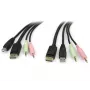 StarTech.com 6 pēdu 4-in-1 USB DisplayPort KVM pārslēgšanas kabelis ar audio un mikrofonu