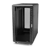 StarTech.com 4-Post 25U Server Rack Cabinet, Slēdzams 19 collu datu skapis datoru/AV/IT aprīkojumam, biroja/mājas tīkla statīvs ar riteņiem un regulējamām montāžas sliedēm