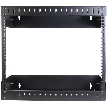 StarTech.com 8U 19 collu sienas montāžas tīkla statīvs - regulējams dziļums 12-20 collas, 2 statņu atvērtais rāmis serveru telpai AV/datu/IT sakaru/datoru aprīkojumam/slēdžiem ar būrveida uzgriežņiem un skrūvēm