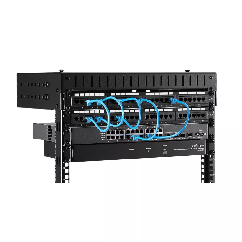 StarTech.com 8U 19 collu sienas montāžas tīkla statīvs - regulējams dziļums 12-20 collas, 2 statņu atvērtais rāmis serveru telpai AV/datu/IT sakaru/datoru aprīkojumam/slēdžiem ar būrveida uzgriežņiem un skrūvēm