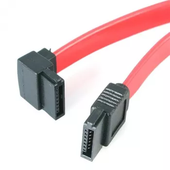 StarTech.com 6 collu SATA uz kreiso leņķi SATA seriālais ATA kabelis, 0.152 m, SATA III, vīriešu/vīriešu, sarkans, taisns, kreisais