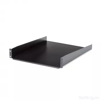 StarTech.com 2U servera statīva plaukts - universāls konsoles plaukts 19 collu tīkla iekārtu statīvam un skapim - izturīgs tērauds – svara ietilpība 23 kg - 22 collu dziļa paplāte, melns