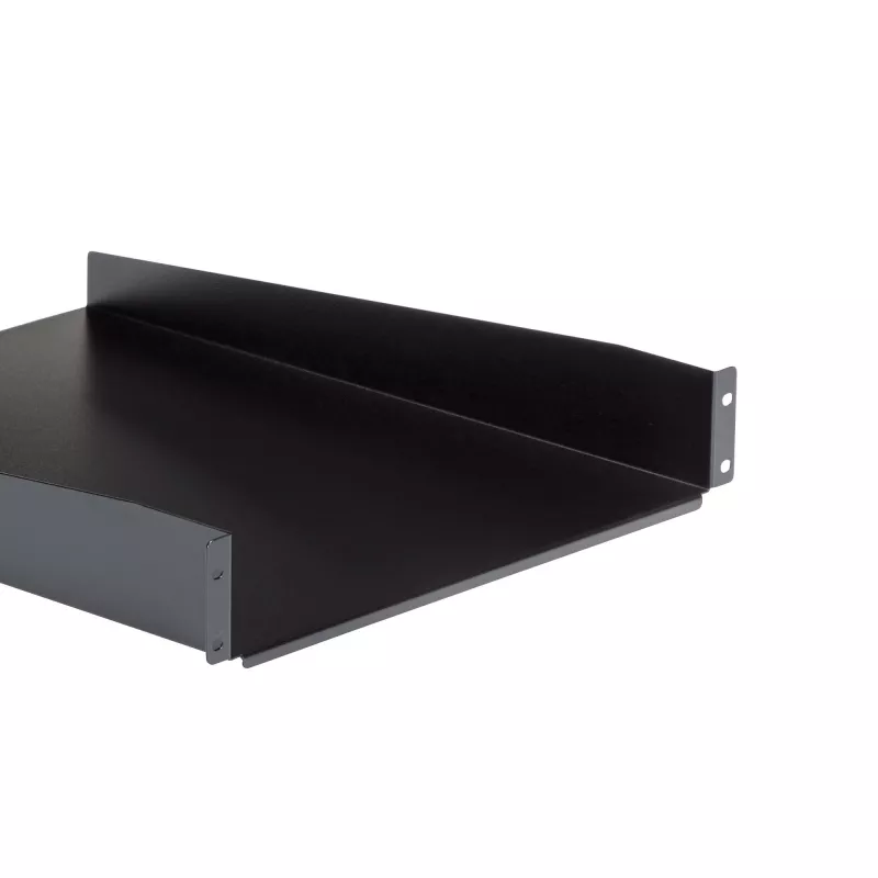 StarTech.com 2U servera statīva plaukts - universāls konsoles plaukts 19 collu tīkla iekārtu statīvam un skapim - izturīgs tērauds – svara ietilpība 23 kg - 22 collu dziļa paplāte, melns