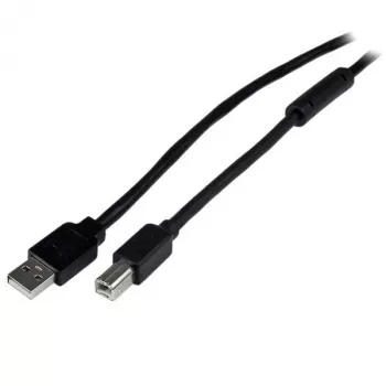 StarTech.com 65ft (20m) Aktīvs USB 2.0 A uz B kabelis, garš USB printera kabelis, 1x USB A (vīr.), 1x USB B (vīr.), Melns