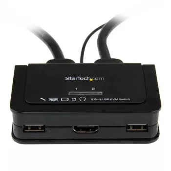 StarTech.com 2 Portu USB HDMI KVM Slēdzis ar Audio un Tālvadības Pogu – USB Barots