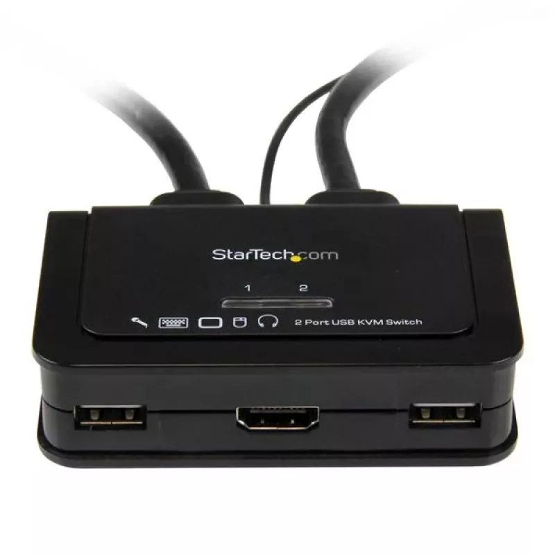 StarTech.com 2 Portu USB HDMI KVM Slēdzis ar Audio un Tālvadības Pogu – USB Barots