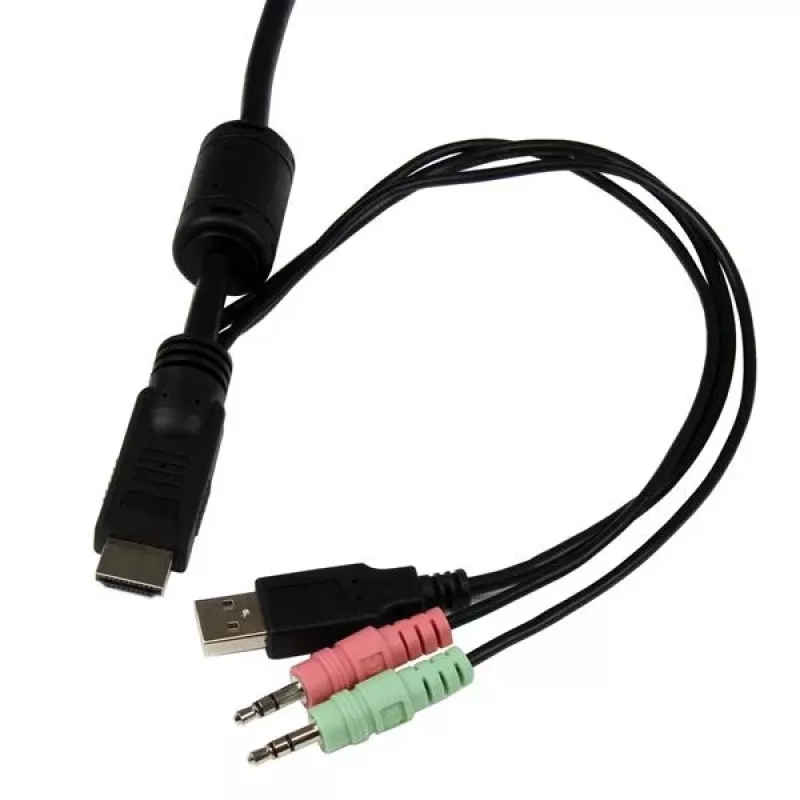 StarTech.com 2 Portu USB HDMI KVM Slēdzis ar Audio un Tālvadības Pogu – USB Barots
