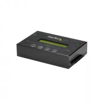 StarTech.com SATDUP11 1:1 Diskrēts cietā diska dublikators un dzēsējs, SATA HDD/SSD klonētājs un dzēsējs, LCD displejs, TAA atbilstīgs, neatkarīgs no OS