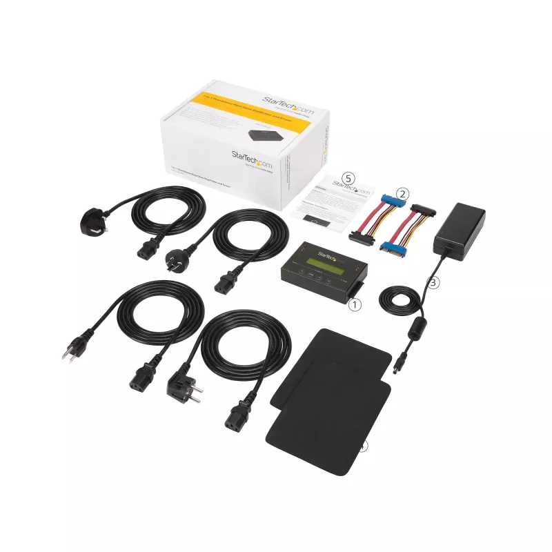StarTech.com SATDUP11 1:1 Diskrēts cietā diska dublikators un dzēsējs, SATA HDD/SSD klonētājs un dzēsējs, LCD displejs, TAA atbilstīgs, neatkarīgs no OS