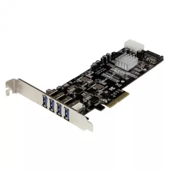 StarTech.com 4 Portu PCI Express (PCIe) SuperSpeed USB 3.0 Kartes Adapteris ar 2 Atsevišķiem 5Gbps Kanāliem - UASP - SATA / LP4 Barošana