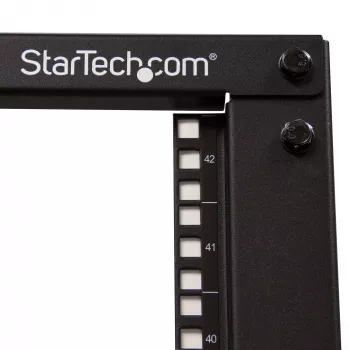 StarTech.com 4-Post 42U mobilais atvērtais serveru statīvs, četru stabu 19 collu tīkla statīvs ar riteņiem, ritošs statīvs ar regulējamu dziļumu datoru/AV/datu/IT iekārtām - riteņi, izlīdzināšanas kājiņas vai grīdas montāža