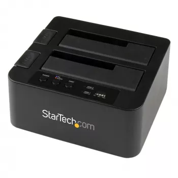 StarTech.com Divu nodalījumu cietā diska dublikators, autonoms USB 3.0 (5 Gbps) / eSATA uz 2.5/3.5 collu SATA III HDD/SSD klonētājs/kopētājs, cietā diska dokstacija, cietā diska klonētājs