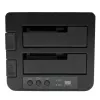 StarTech.com Divu nodalījumu cietā diska dublikators, autonoms USB 3.0 (5 Gbps) / eSATA uz 2.5/3.5 collu SATA III HDD/SSD klonētājs/kopētājs, cietā diska dokstacija, cietā diska klonētājs