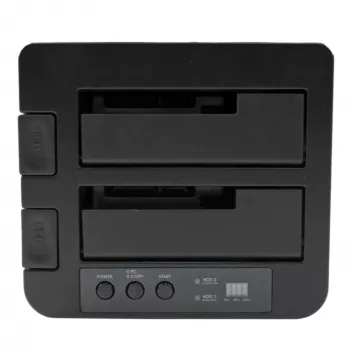 StarTech.com Divu nodalījumu cietā diska dublikators, autonoms USB 3.0 (5 Gbps) / eSATA uz 2.5/3.5 collu SATA III HDD/SSD klonētājs/kopētājs, cietā diska dokstacija, cietā diska klonētājs