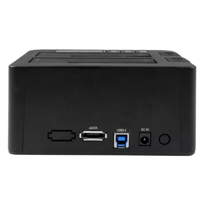 StarTech.com Divu nodalījumu cietā diska dublikators, autonoms USB 3.0 (5 Gbps) / eSATA uz 2.5/3.5 collu SATA III HDD/SSD klonētājs/kopētājs, cietā diska dokstacija, cietā diska klonētājs
