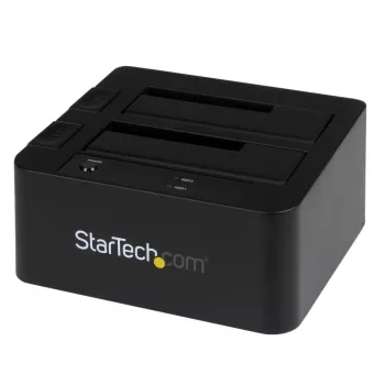 StarTech.com Divu nodalījumu USB 3.0 / eSATA uz SATA cietā diska dokstacija, USB cietā diska doks, ārējā 2.5/3.5 collu SATA I/II/III SSD/HDD dokstacija, karstās maiņas disku nodalījumi, augšējā ielāde