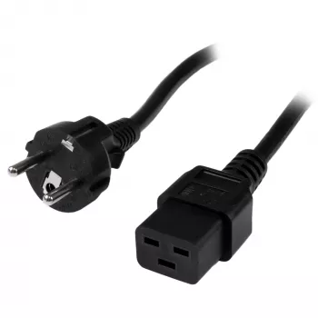 StarTech.com 2m (6ft) datora strāvas vads, 16AWG, EU Schuko uz C19, 16A 250V, melns, nomaiņas maiņstrāvas kabelis, printera strāvas vads, PC barošanas kabelis, monitora strāvas kabelis - UL sertificēts