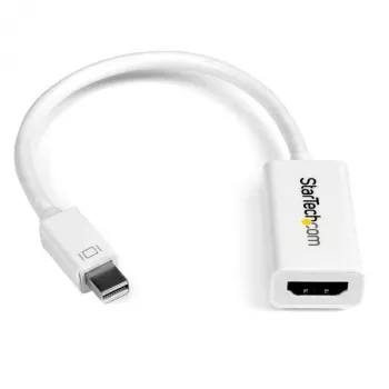 StarTech.com Mini DisplayPort uz HDMI adapteris – aktīvs mDP uz HDMI pārveidotājs – 4K 30Hz – Mini DP vai Thunderbolt 1/2 Mac/PC uz HDMI monitoru/TV/ekrānu – mDP 1.2 uz HDMI adaptera dongle – balts