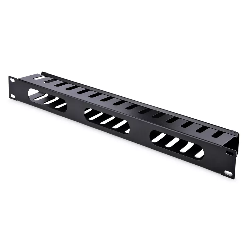 StarTech.com horizontālais 1U kabeļu pārvaldības panelis ar vāku - 19 collu kabeļu kanāls