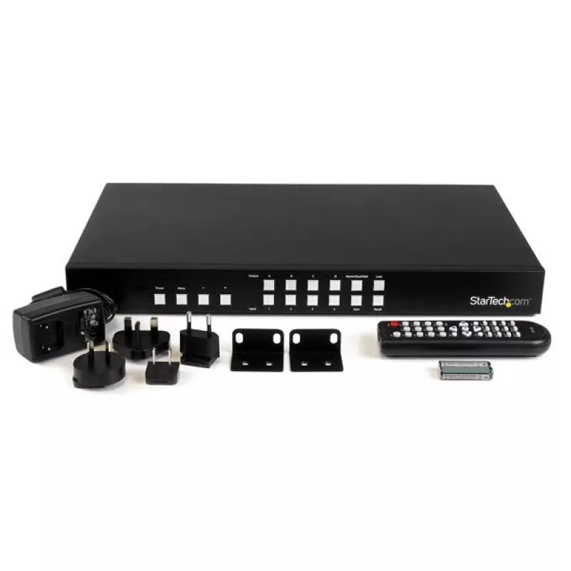StarTech.com 4x4 HDMI Matricas Slēdzis ar Attēlu Attēlā Multiviewer vai Video Sienu